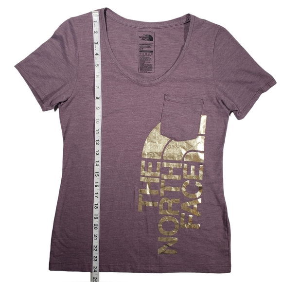 The North Face Gold Logo Scoop Neck Short Sleeve T-Shirt Size Small - Picture 6 of 9